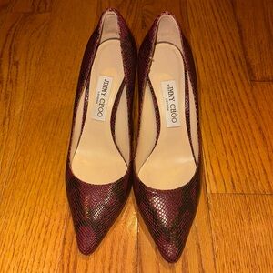 Jimmy Choo Snakeskin Pumps size 39 very good condition .